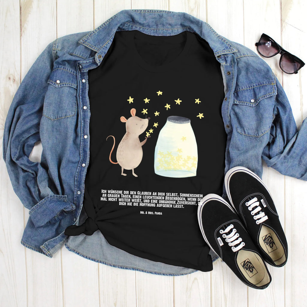 Personalised T-Shirt Mouse Stars T-Shirt mit Aufruck, T-Shirt mit Namen, Wunschtext, T-Shirt Personalisiert, Bedrucken, Lustige Sprüche, Gute Laune, Tiere, Tiermotive, Schwangerschaft, Maus, Geburtstag, Kind, Geburt, Sterne, Wunsch, Taufgeschenk, Kindergeburtstag, Erstes Kind, Taufe, Träume, Hoffnung