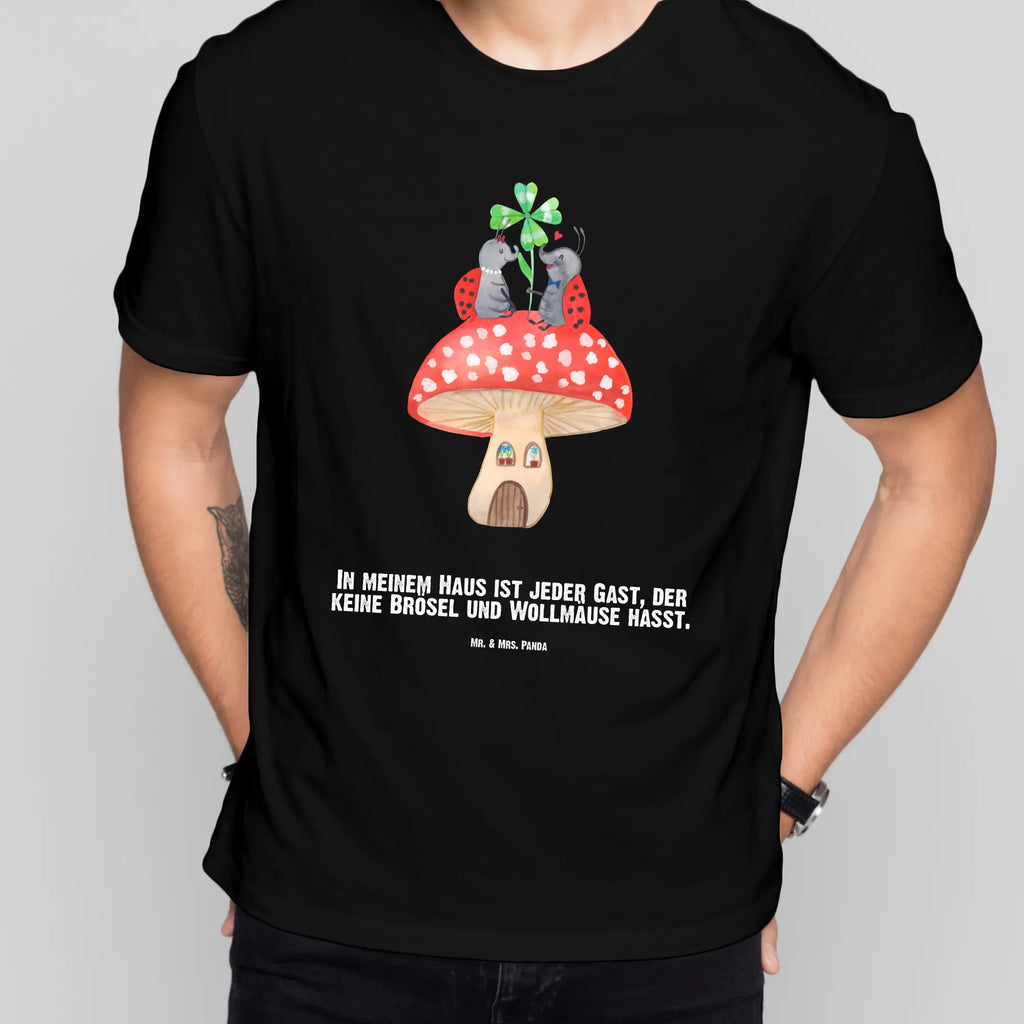 Personalised T-Shirt ladybug toadstool T-Shirt mit Namen, Wunschtext, Bedrucken, T-Shirt mit Aufruck, T-Shirt Personalisiert, Lustige Sprüche, Gute Laune, Tiere, Tiermotive, Marienkäfer, Wohnung, Haus, Zuhause, Fliegenpilz, Fleigenpilzhaus
