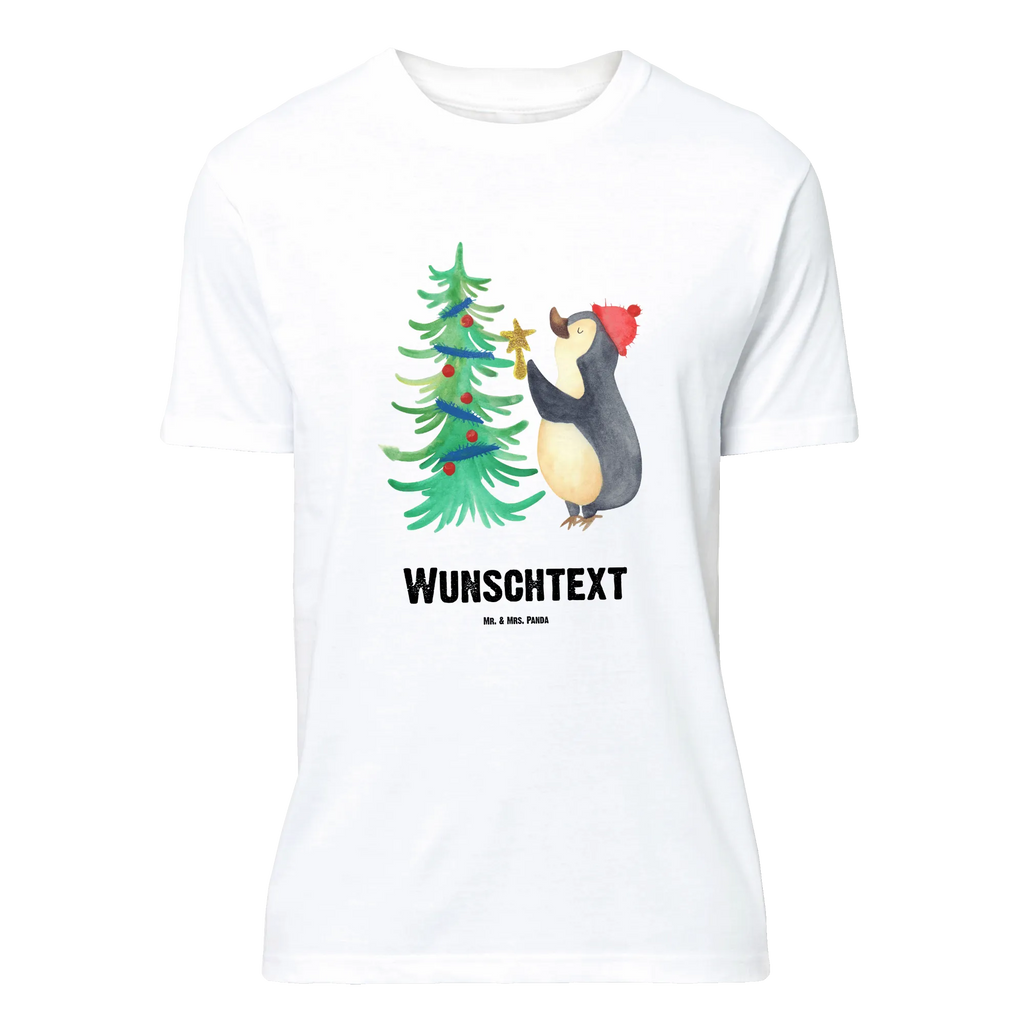 Rozmiar L Personalizowana koszulka Pingwin choinka Bedrucken, T-Shirt mit Aufruck, T-Shirt Personalisiert, Wunschtext, T-Shirt mit Namen, Nikolaus, Weihnachtsdeko, Winter, Heiligabend, Advent, Wintermotiv, Weihnachten, Pinguin
