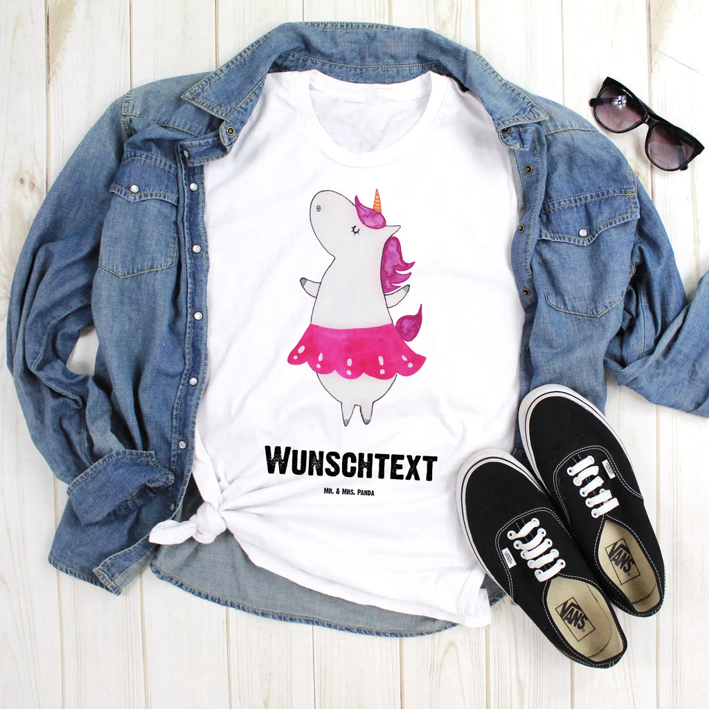 Rozmiar L Personalizowana koszulka Jednorożec balerina T-Shirt mit Namen, Frauen, Männer, T-Shirt mit Aufruck, Bedrucken, T-Shirt Personalisiert, Wunschtext, Einhorn Deko, Unicorn, Einhorn, Einhörner, Lebensfreude, Tänzerin, Spaß, Wohnung, Party, Ballerina, Tanzen, Feiern, Geburtstag, Lebenslust