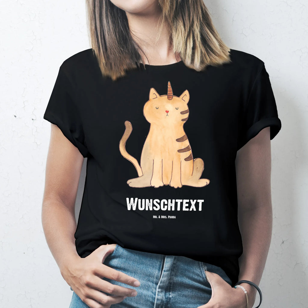 Rozmiar L Personalizowana koszulka jednorożec kot T-Shirt Personalisiert, T-Shirt mit Namen, Wunschtext, T-Shirt mit Aufruck, Bedrucken, Einhorn Deko, Unicorn, Einhorn, Einhörner, Katzenhorn, Katzer, Einhornpower, Mieze, Erwachsenwerden, Einhornkatze, Regenbogen, Katze, Kittyhorn, Glitzer