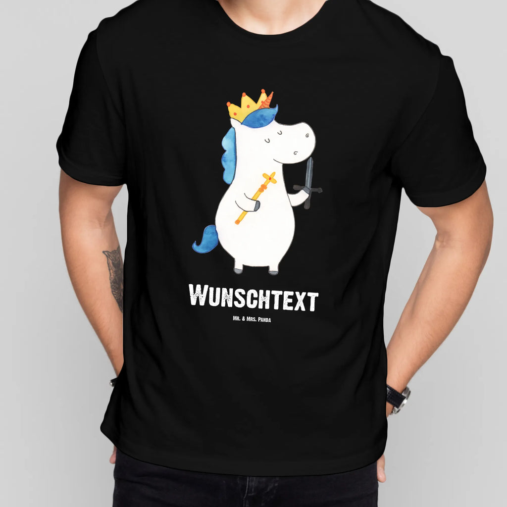 Rozmiar L Personalizowana koszulka jednorożec Król z mieczem Wunschtext, T-Shirt mit Aufruck, T-Shirt mit Namen, Bedrucken, T-Shirt Personalisiert, Einhorn Deko, Unicorn, Einhorn, Einhörner, Mittelalter, König, Ritter