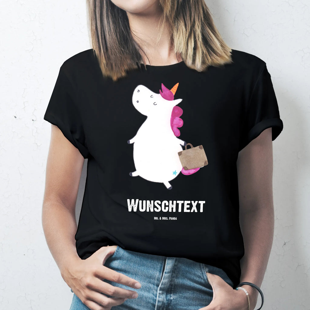 Personalisiertes T-Shirt Einhorn Koffer Bedrucken, T-Shirt mit Namen, T-Shirt Personalisiert, Wunschtext, T-Shirt mit Aufruck, Einhorn Deko, Unicorn, Einhorn, Einhörner, Erwachsen, Verreisen, Lustig, Kind, Abenteuer, Koffer, Witzig, Reise, Gepäck, Albern, Spaß