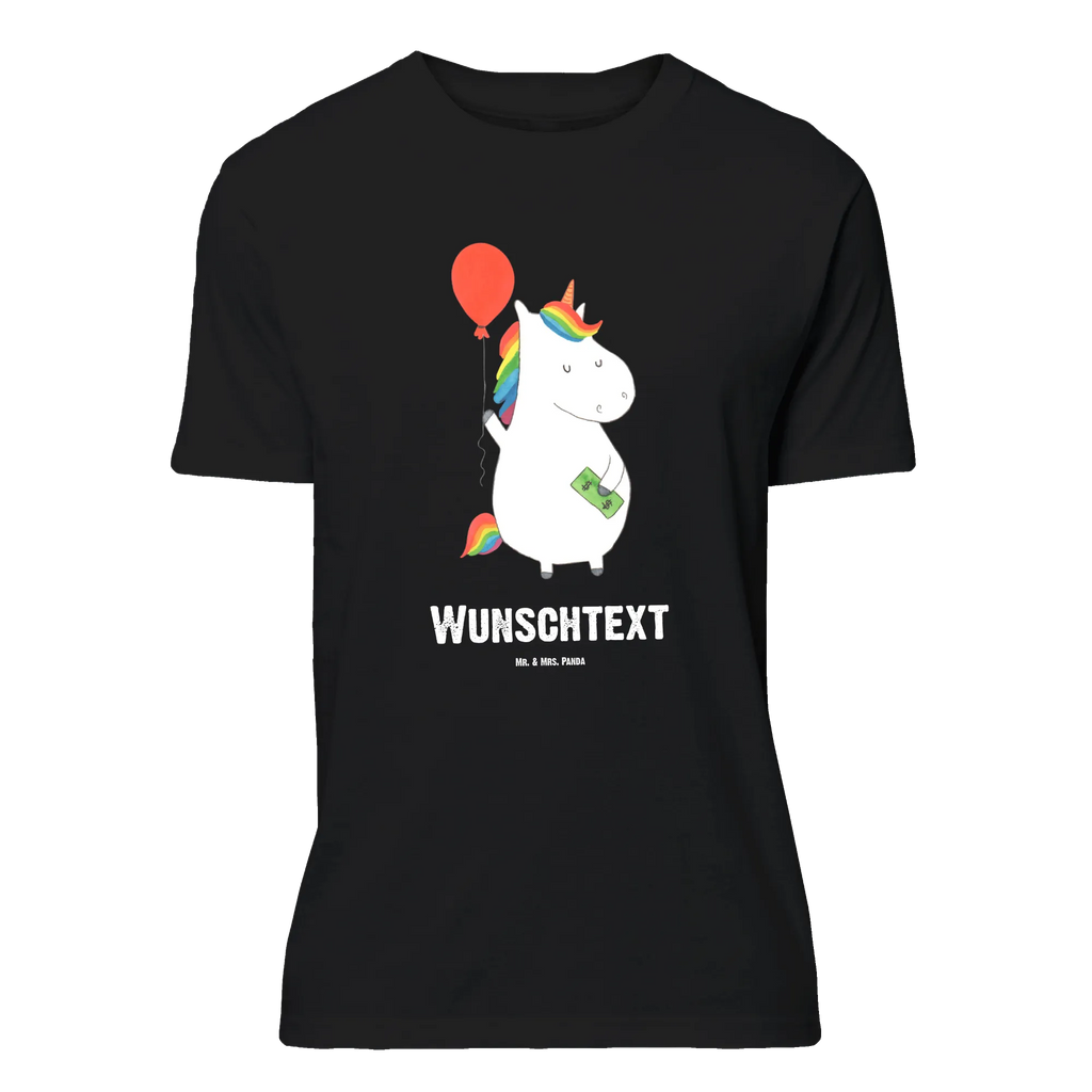 Rozmiar L Personalizowana koszulka Jednorożec Balon T-Shirt mit Aufruck, Bedrucken, Wunschtext, T-Shirt Personalisiert, T-Shirt mit Namen, Einhorn Deko, Unicorn, Einhorn, Einhörner, Geld, Lebenslust, Freude, Luftballon, Freundin, Geschenk