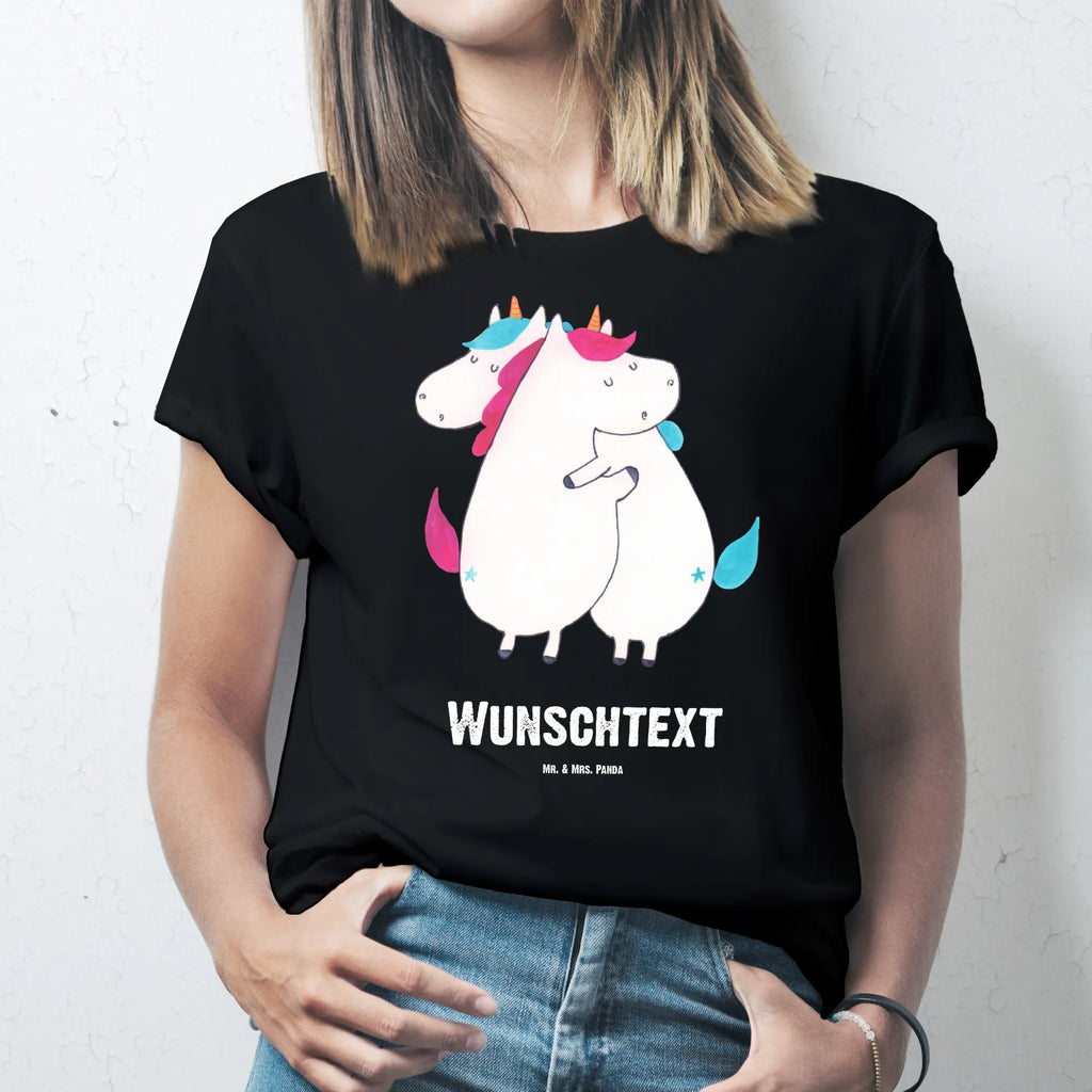 Personalised T-Shirt unicorns Embrace T-Shirt Personalisiert, Bedrucken, T-Shirt mit Namen, Wunschtext, T-Shirt mit Aufruck, Einhorn Deko, Unicorn, Einhorn, Einhörner, Liebe, Familie, BFF, Schwester, Schwestern, Freundinnen, Geschwister, Freundin, Sister