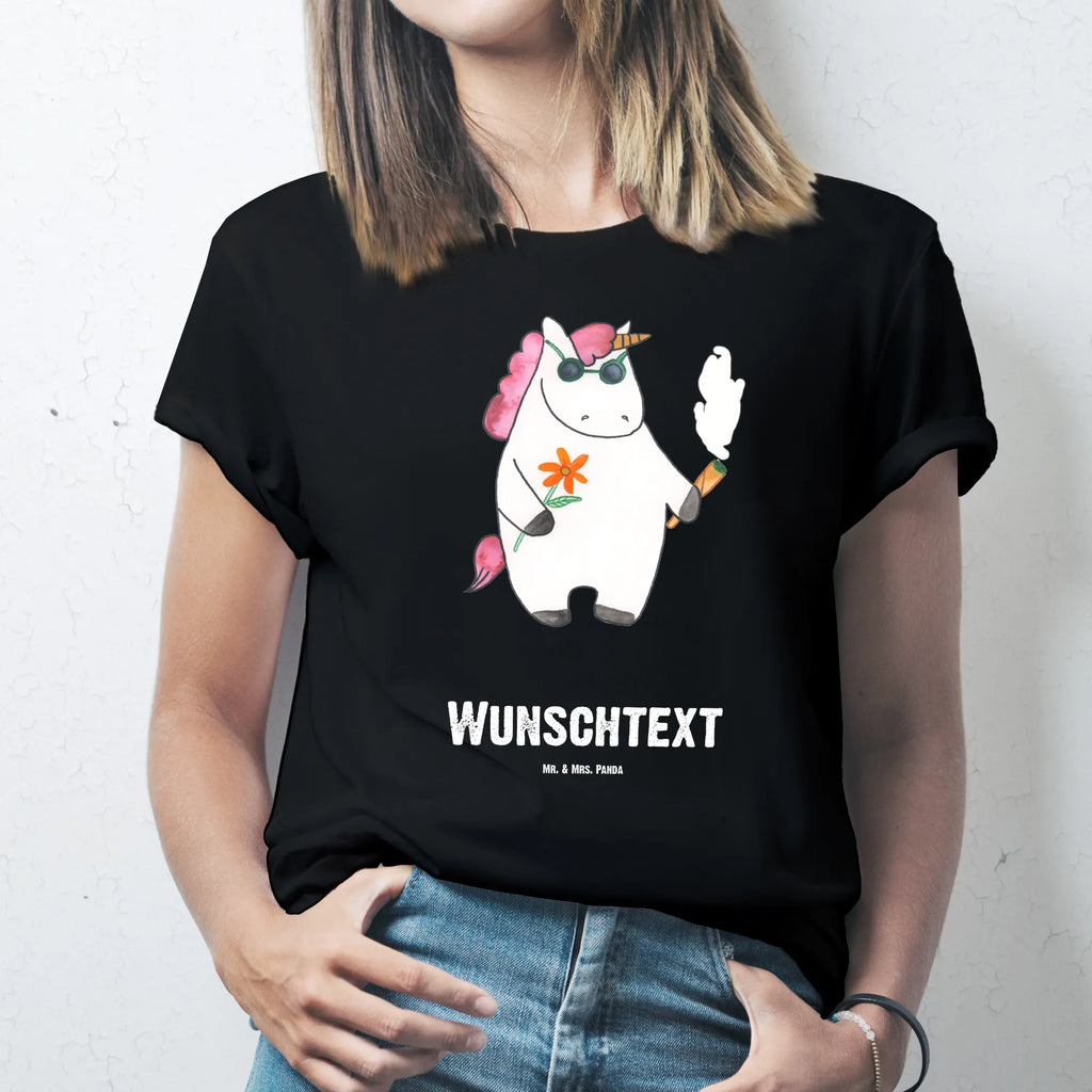 Personalised T-Shirt unicorn Woodstock T-Shirt Personalisiert, T-Shirt mit Namen, T-Shirt mit Aufruck, Bedrucken, Wunschtext, Einhorn Deko, Unicorn, Einhorn, Einhörner, Kiffen, Witzig, Party, Spaß. Lustig, Joint, Woodstock, Zigarette, Alkohol