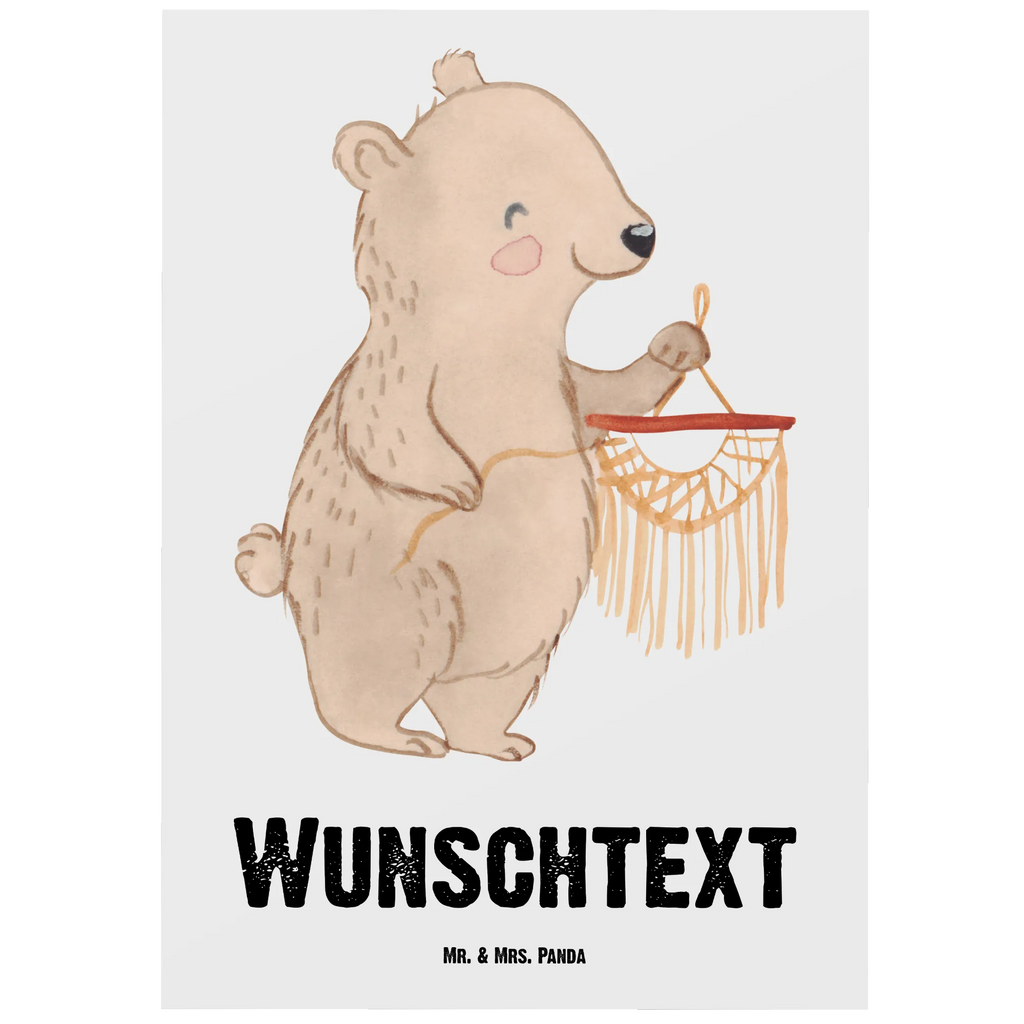Personalisierte Postkarte Bär Makramee Ansichtskarte mit Namen, Einladung mit Wunschtext, Ansichtskarte mit Wunschtext, Geschenkkarte mit Wunschtext, Geschenkkarte mit Namen, Karte mit Wunschtext, Postkarte Bedrucken, Postkarte mit Wunschtext, Grußkarte mit Wunschtext, Postkarte mit Namen, Einladung mit Namen, Karte mit Namen, Postkarte Personalisierbar, Grußkarte mit Namen, Geschenk, Schenken, Sport, Sportart, Hobby, Danke, Dankeschön, Auszeichnung, Gewinn, Sportler, Basteln mit Makramee, Makramee, Basteln