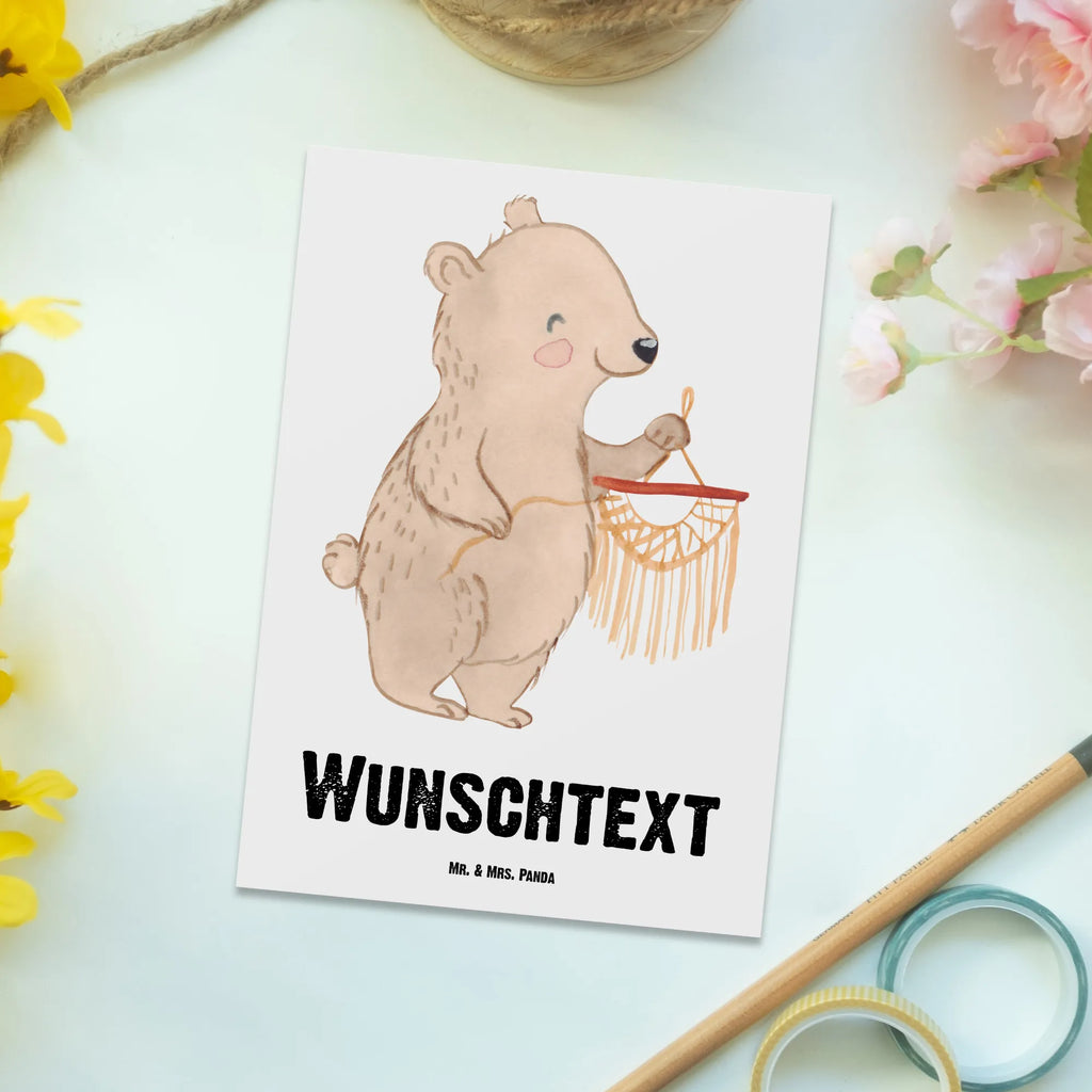 Personalisierte Postkarte Bär Makramee Ansichtskarte mit Namen, Einladung mit Wunschtext, Ansichtskarte mit Wunschtext, Geschenkkarte mit Wunschtext, Geschenkkarte mit Namen, Karte mit Wunschtext, Postkarte Bedrucken, Postkarte mit Wunschtext, Grußkarte mit Wunschtext, Postkarte mit Namen, Einladung mit Namen, Karte mit Namen, Postkarte Personalisierbar, Grußkarte mit Namen, Geschenk, Schenken, Sport, Sportart, Hobby, Danke, Dankeschön, Auszeichnung, Gewinn, Sportler, Basteln mit Makramee, Makramee, Basteln