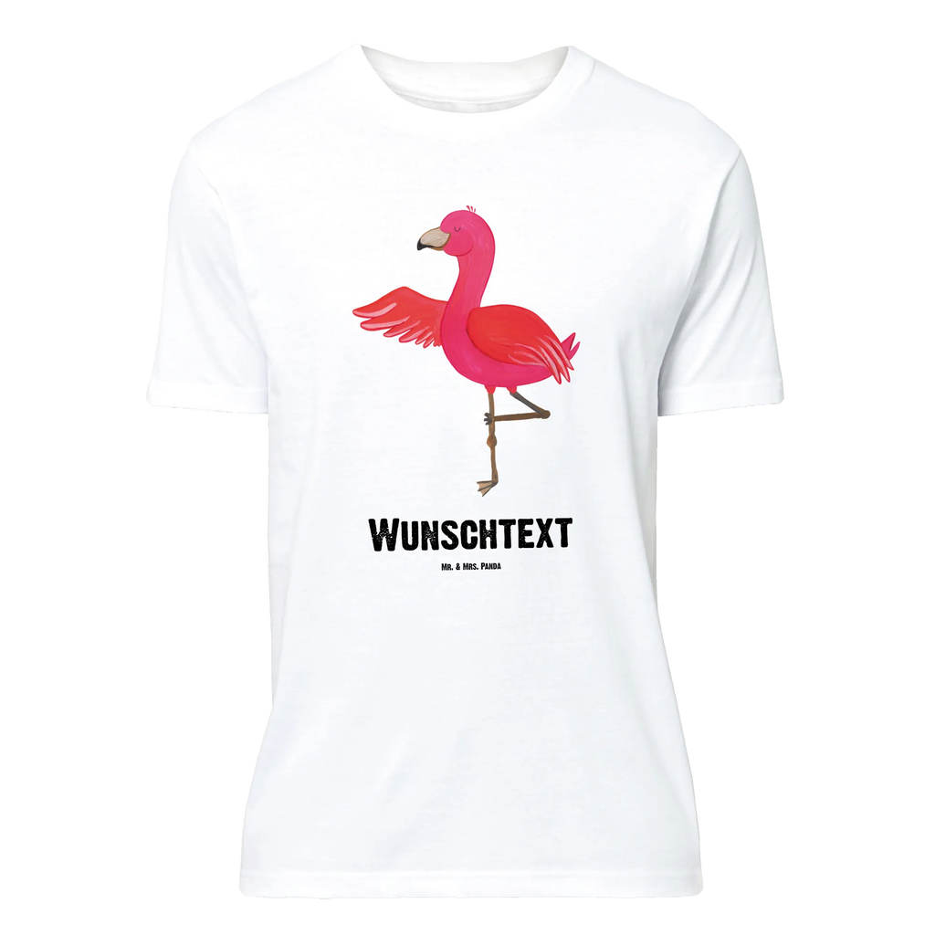 Personalised T-Shirt flamingo yoga Wunschtext, T-Shirt mit Aufruck, T-Shirt Personalisiert, T-Shirt mit Namen, Bedrucken, Flamingo, Aufregen, Yoga, Achtsamkeit, Entspannung, Namaste, Tiefenentspannung, Yoga-Übung, Vogel, Ärger