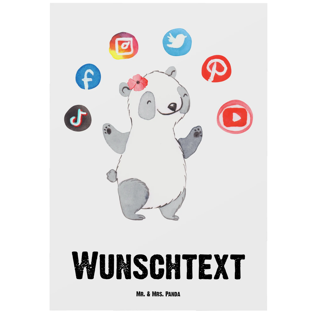 Personalised postcard Social Media Manager heart gift, gift idea, best, farewell gift, passing exam, anniversary, retirement, promotion, job start, sayings, funny, profession