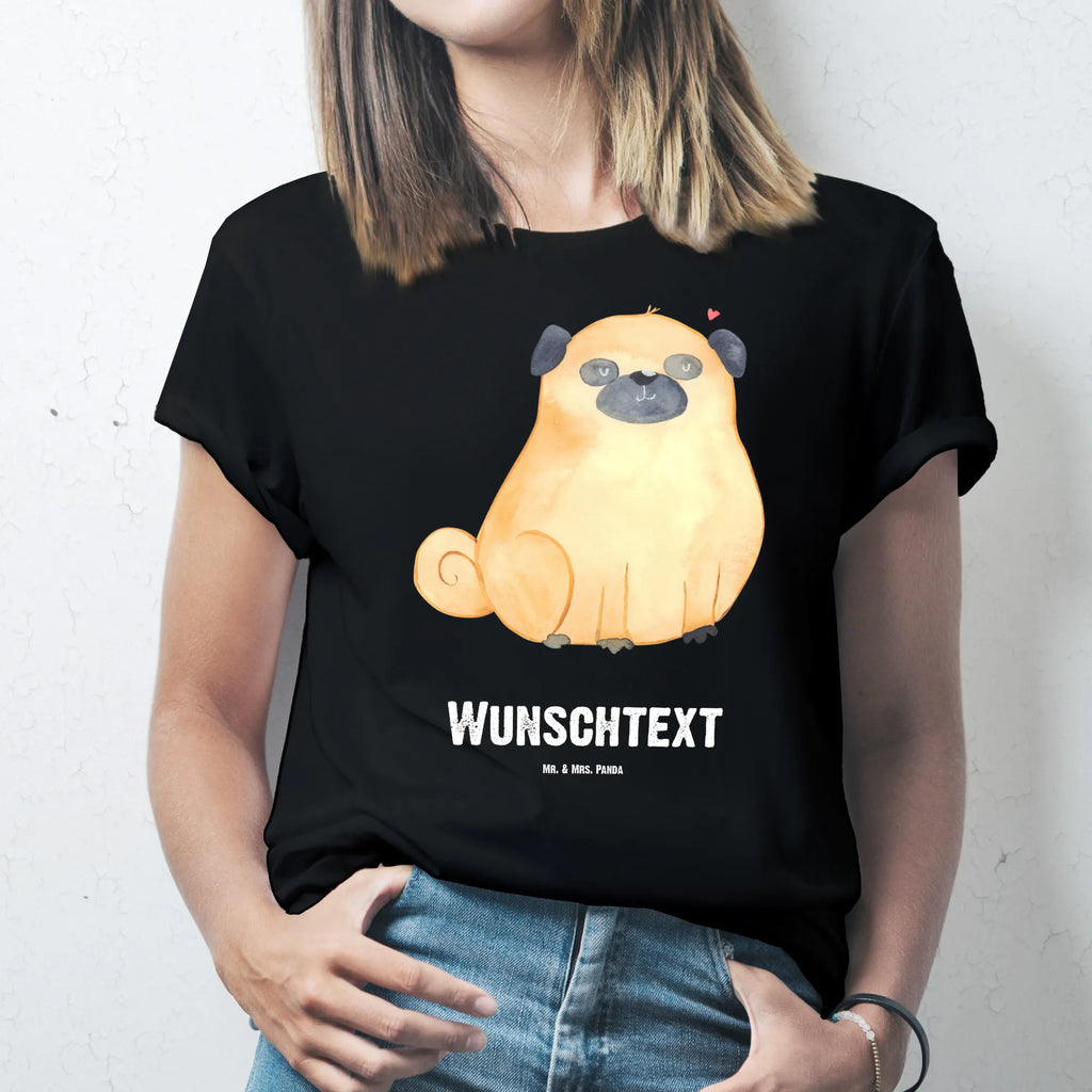 Rozmiar L Personalizowana koszulka Mops Bedrucken, T-Shirt mit Namen, T-Shirt Personalisiert, Wunschtext, T-Shirt mit Aufruck, Hundemotiv, Hund, Haustier, Tierliebhaber, Sprüche, Hunderasse, Hundebesitzer, Mops, Hundeliebe, Liebe