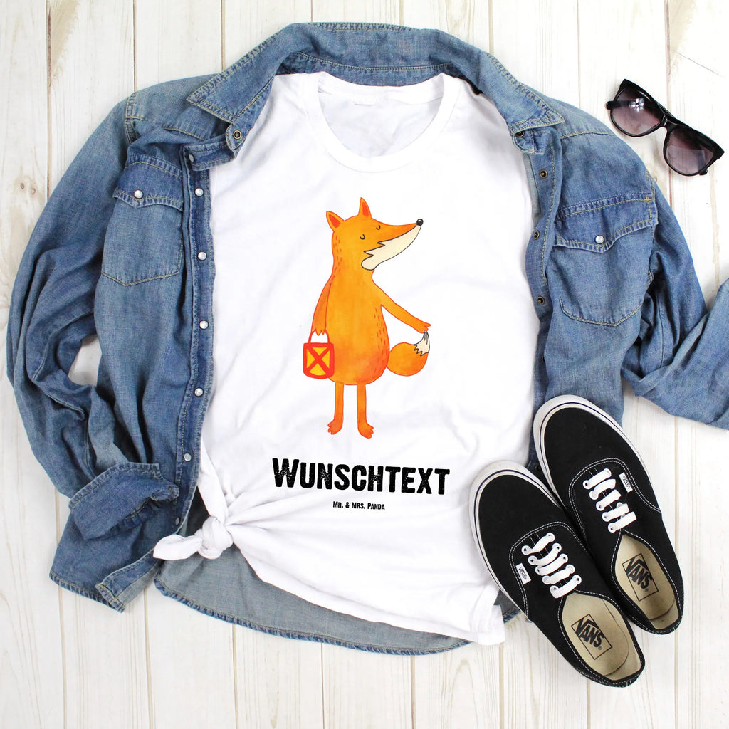 Personalisiertes T-Shirt Fuchs Laterne T-Shirt mit Namen, Bedrucken, T-Shirt mit Aufruck, Wunschtext, T-Shirt Personalisiert, Fuchs, Liebeskummer Spruch, Spruch Trösten, Laternenumzug, Füchse, Aufmuntern, Laterne, Cäsar Otto Hugo Flaischlen, Sankt Martin