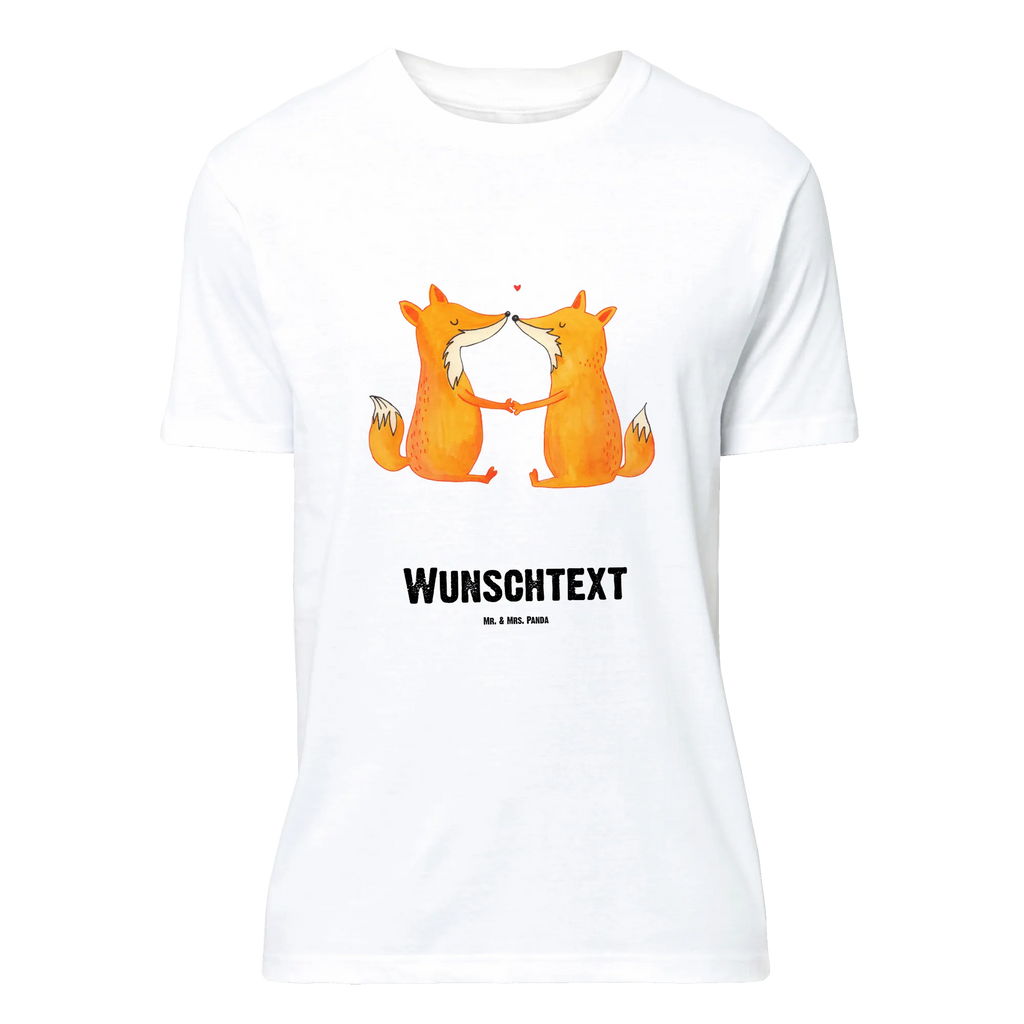 Personalised T-Shirt foxes Love T-Shirt mit Namen, Wunschtext, Bedrucken, T-Shirt Personalisiert, T-Shirt mit Aufruck, Fuchs, Fox, Paar, Liebesbeweis, Partner, Ehe, Verlobte, Ehemann, Liebespaar, Ehefrau, Füchse, Freundin, Liebe, Freund