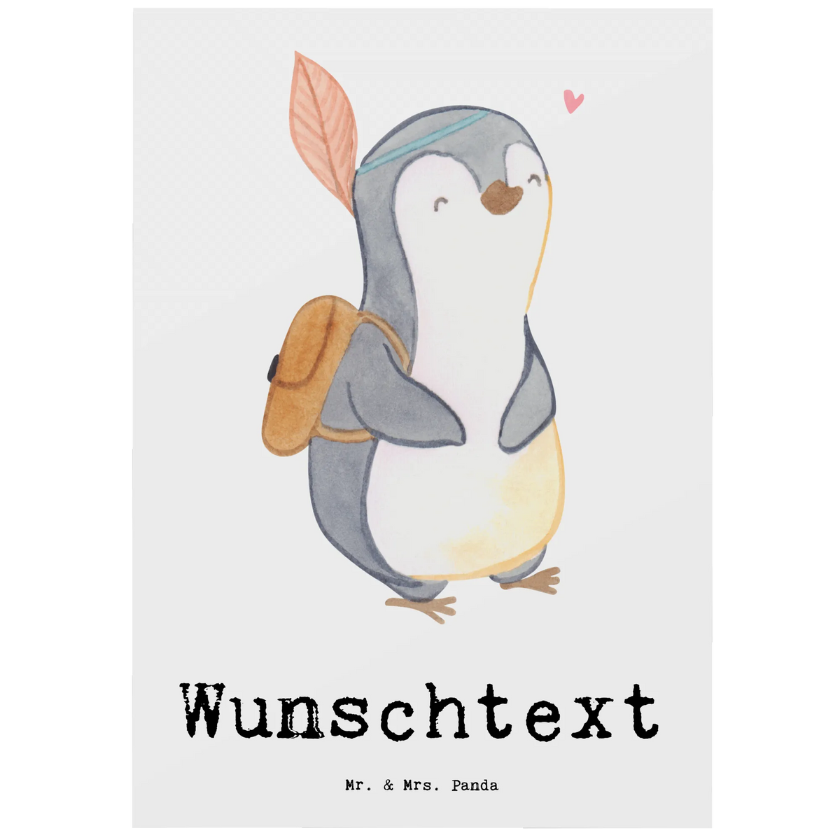 Personalised postcard penguin Side trip Gift, sport, hobby, giving, thank you, award, profit, athlete, destinations, Make trips, trip, travel