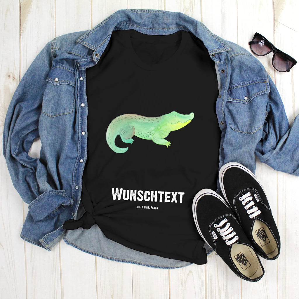 Personalisiertes T-Shirt Krokodil Wunschtext, T-Shirt mit Namen, Bedrucken, T-Shirt Personalisiert, T-Shirt mit Aufruck, Meer, Urlaub, Meerestiere, Lieblingsmensch, Reiselust, Krokodile, Freundin, Abenteuerlust, Verrückt sein, Beste Freundin, Spontan sein, Krokodil