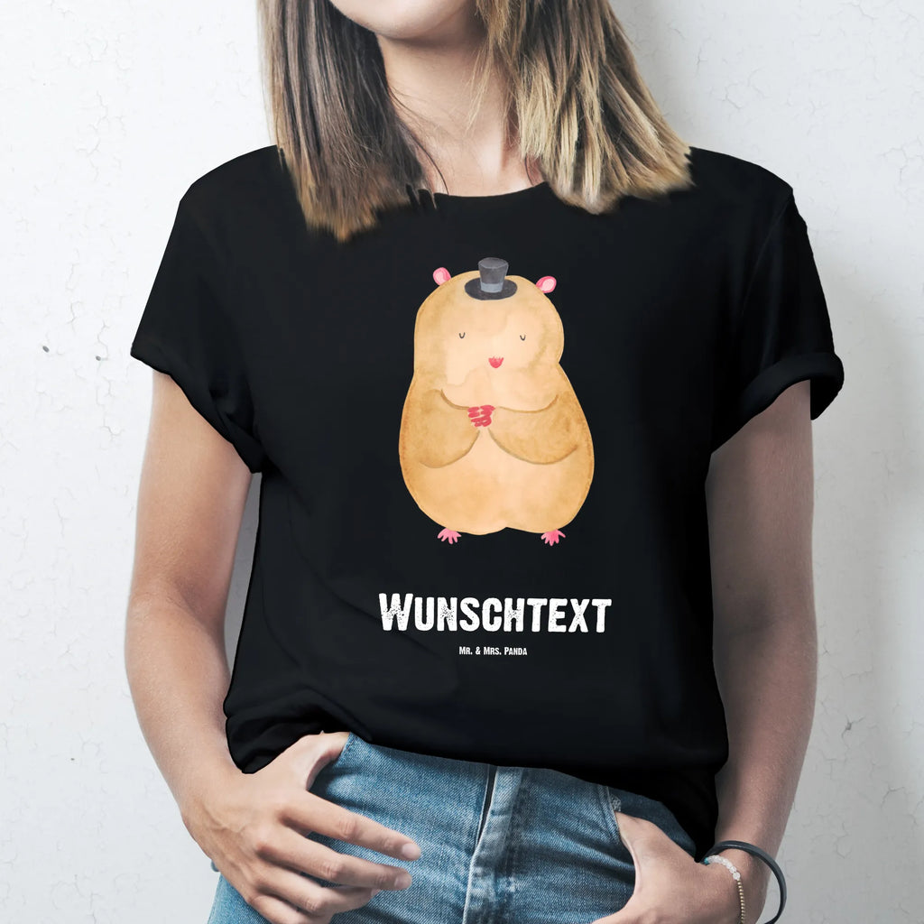 Rozmiar L Personalizowana koszulka Chomik kapelusz T-Shirt mit Namen, Wunschtext, Bedrucken, T-Shirt mit Aufruck, T-Shirt Personalisiert, Lustige Sprüche, Gute Laune, Tiere, Tiermotive, Zauberer, Magier, Zwerghamster, Zylinder, Hamster, Hut
