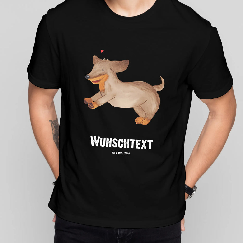 Personalised T-Shirt Dog dachshund T-Shirt Personalisiert, Wunschtext, T-Shirt mit Namen, T-Shirt mit Aufruck, Bedrucken, Hundemotiv, Hund, Haustier, Tierliebhaber, Sprüche, Hunderasse, Hundebesitzer, Dachshund, Dackel, Happy Dog, Hunde