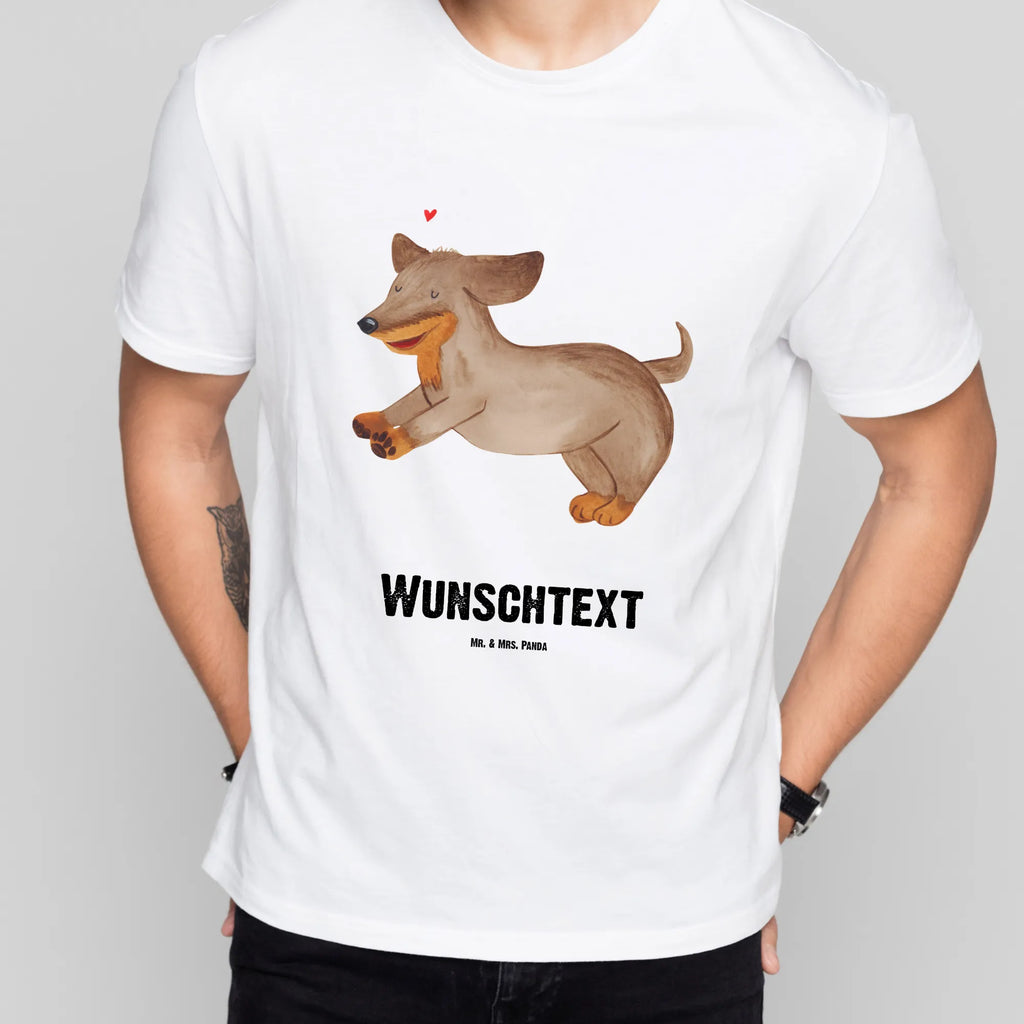 Personalised T-Shirt Dog dachshund T-Shirt Personalisiert, Wunschtext, T-Shirt mit Namen, T-Shirt mit Aufruck, Bedrucken, Hundemotiv, Hund, Haustier, Tierliebhaber, Sprüche, Hunderasse, Hundebesitzer, Dachshund, Dackel, Happy Dog, Hunde
