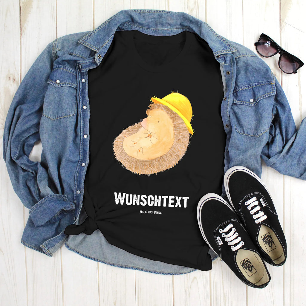 Personalisiertes T-Shirt Igel Beten Wunschtext, T-Shirt Personalisiert, T-Shirt mit Namen, T-Shirt mit Aufruck, Bedrucken, Gute Laune, Lustige Sprüche, Tiere, Tiermotive, Beten, Amen, Dankbarkeit, Gott, Dankbar sein, Genießen, Igel, Leben, Igel mit Hut, Sonnenhut, Dankbar