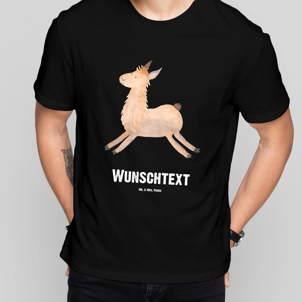Personalised T-Shirt lama Jump T-Shirt Personalisiert, Bedrucken, Wunschtext, T-Shirt mit Aufruck, T-Shirt mit Namen, Alpaka, Lama, Guten Morgen, Lamas, Prüfung, Fröhlich, Start, Liebeskummer, Lieblingstag, Abitur, Freundin, Glück, Neustart, Happy Day