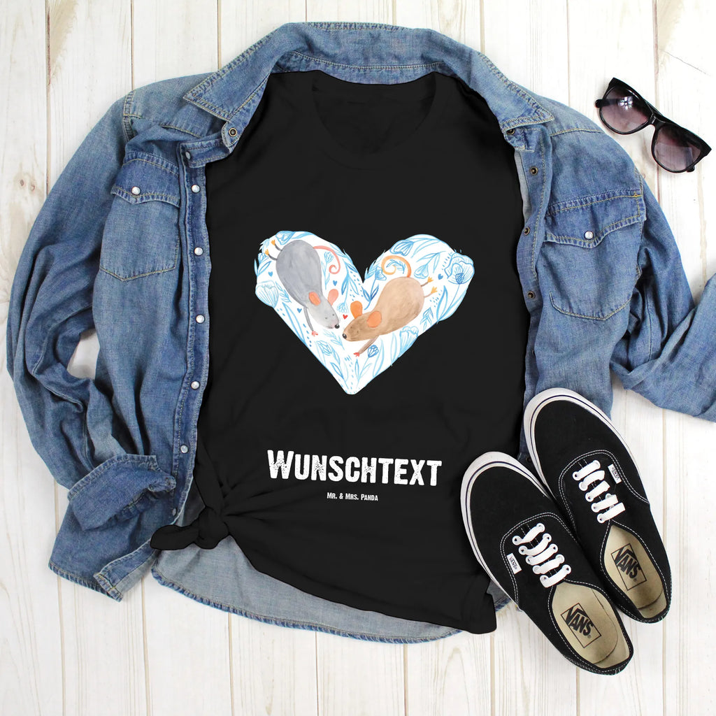 Personalisiertes T-Shirt Mäuse Herz Bedrucken, T-Shirt mit Namen, Wunschtext, T-Shirt mit Aufruck, T-Shirt Personalisiert, Liebe, Freund, Ehefrau, Liebesgeschenk, Heiraten, Hocheitstag, Jahrestag, Verlobung, Heiratsantrag, Partner, Ehemann, Freundin, Geschenk für Zwei, Lieblingsmensch, Gemeinsamkeit, Mäuse, Liebesbotschaft, Love, Liebesbeweis, Maus, Hochzeit