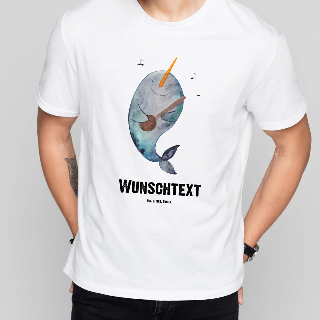 Personalisiertes T-Shirt Narwal Gitarre Wunschtext, T-Shirt mit Aufruck, T-Shirt mit Namen, T-Shirt Personalisiert, Bedrucken, Meer, Urlaub, Meerestiere, Narwal, Gespräche, Probleme, Frust, Problemlösung, Tanzen, Wal, Gitarre