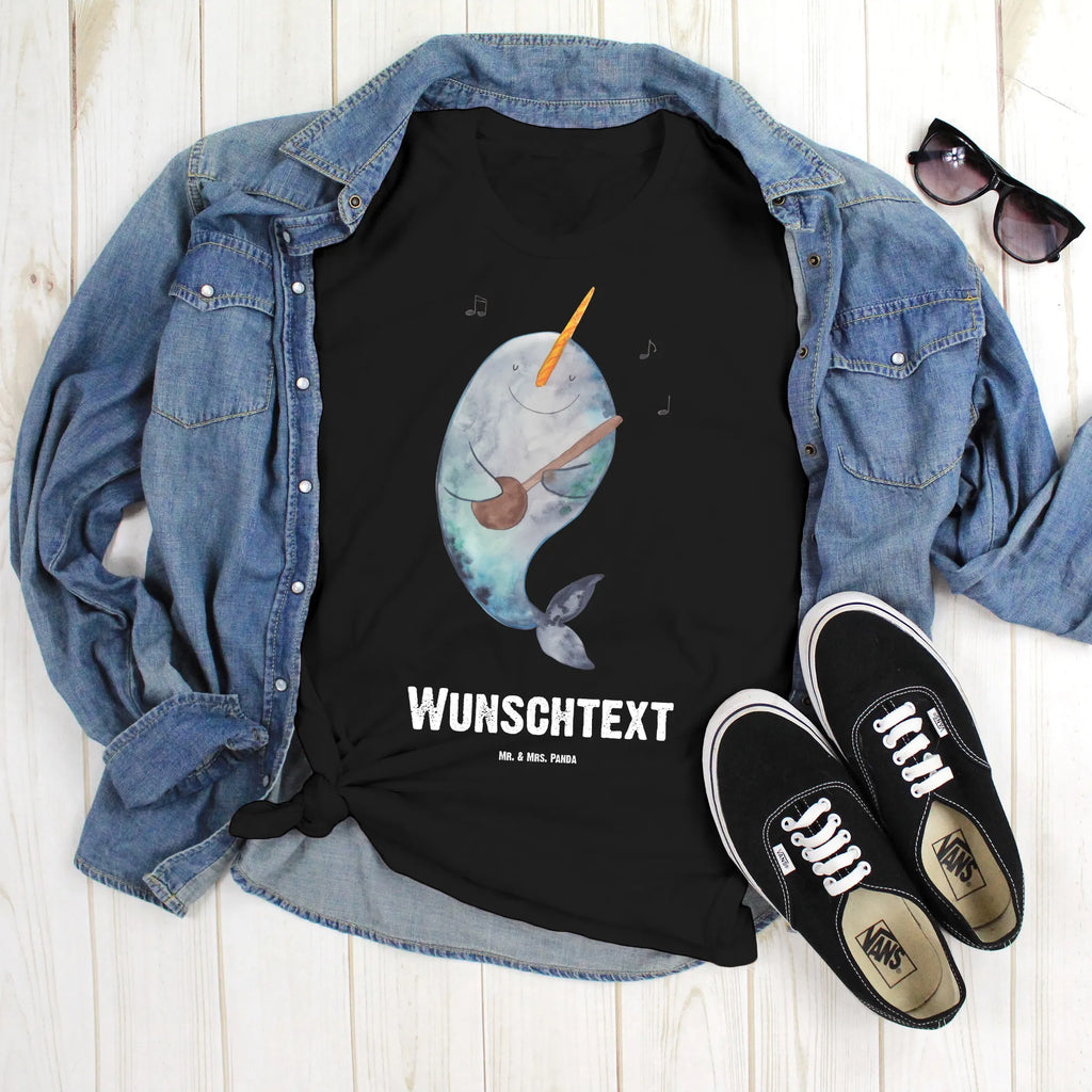 Personalisiertes T-Shirt Narwal Gitarre Wunschtext, T-Shirt mit Aufruck, T-Shirt mit Namen, T-Shirt Personalisiert, Bedrucken, Meer, Urlaub, Meerestiere, Narwal, Gespräche, Probleme, Frust, Problemlösung, Tanzen, Wal, Gitarre