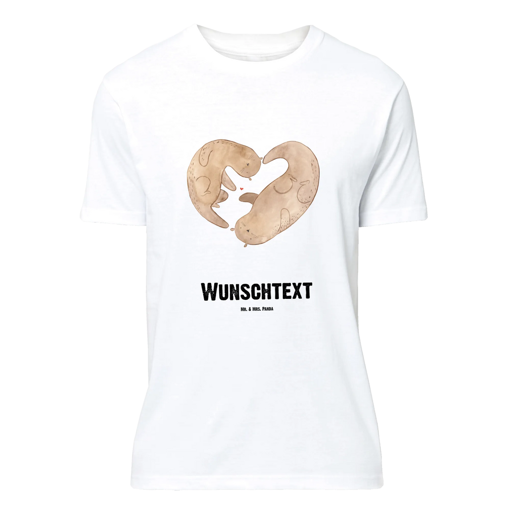 Personalisiertes T-Shirt Otter Herz T-Shirt mit Namen, T-Shirt mit Aufruck, Wunschtext, Bedrucken, Frauen, T-Shirt Personalisiert, Männer, Otter, Fischotter, Seeotter, gemeinsames Leben, Love you, Liebesbeweis, Liebe, Liebesgeschenk, Herz, Verlobung, Hochzeitstag, Jahrestag, Bessere Hälfte