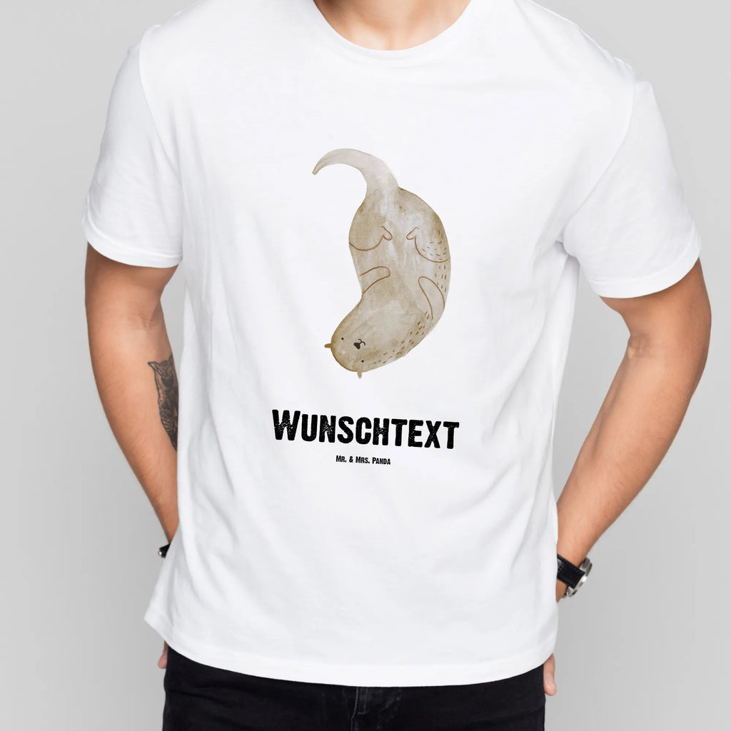Personalised T-Shirt otter upside down T-Shirt mit Namen, Wunschtext, Bedrucken, T-Shirt mit Aufruck, T-Shirt Personalisiert, Fischotter, Seeotter, Otter, Otter Seeotter See Otter