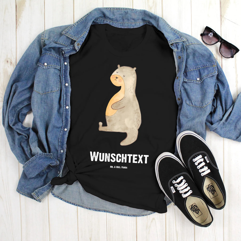 Personalised T-Shirt otter Belly T-Shirt mit Aufruck, Bedrucken, T-Shirt Personalisiert, Wunschtext, T-Shirt mit Namen, Fischotter, Seeotter, Otter, Otter Seeotter See Otter