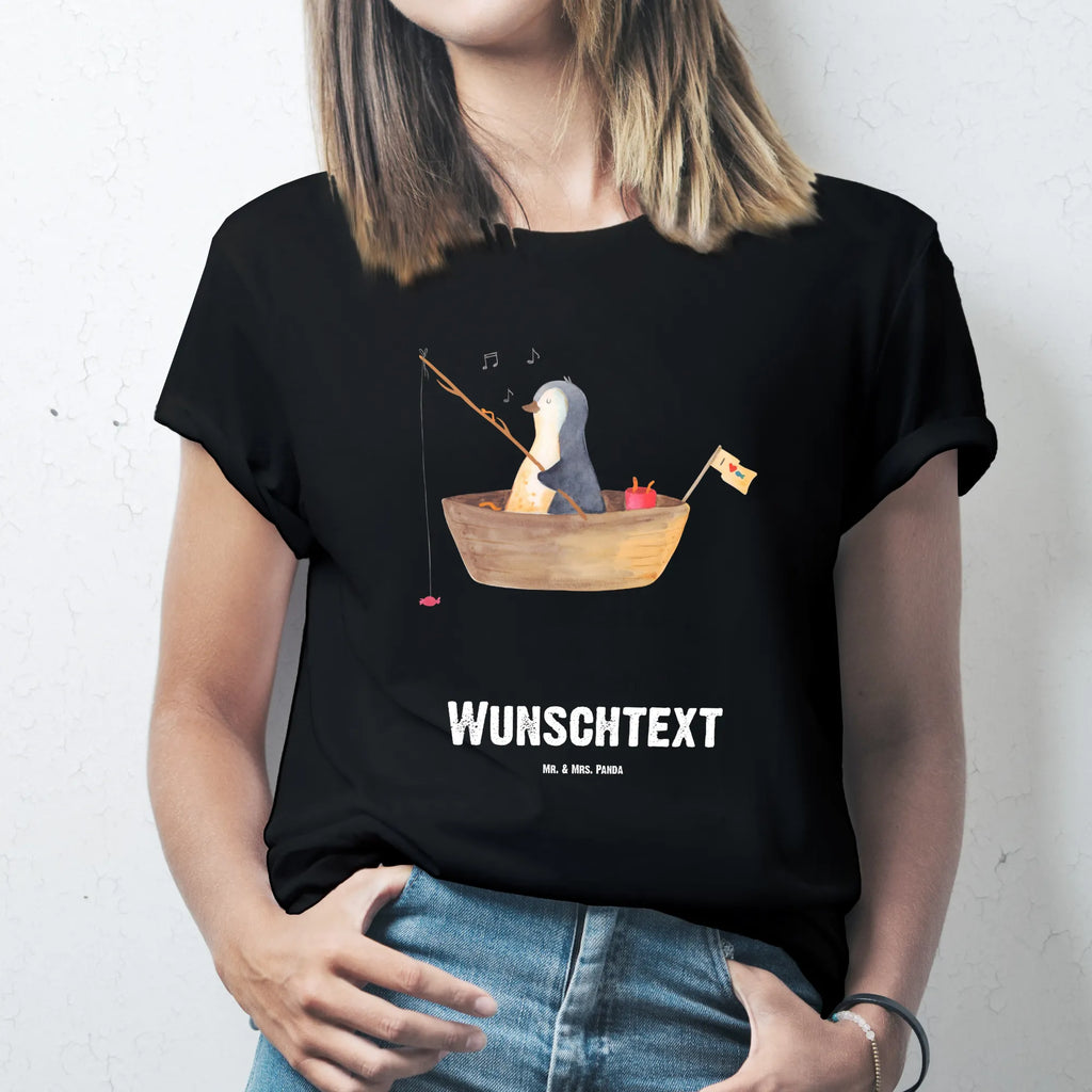 Rozmiar L Personalizowana koszulka pingwin łódka wędkarska T-Shirt mit Aufruck, T-Shirt mit Namen, T-Shirt Personalisiert, Bedrucken, Wunschtext, Pinguin, Angeln, Genießen, Pinguine, Angelboot, Boot, Lebenslust, Neuanfang, Motivation, Geschenkidee Liebeskummer, Trennung, Leben, Neustart, Scheidung