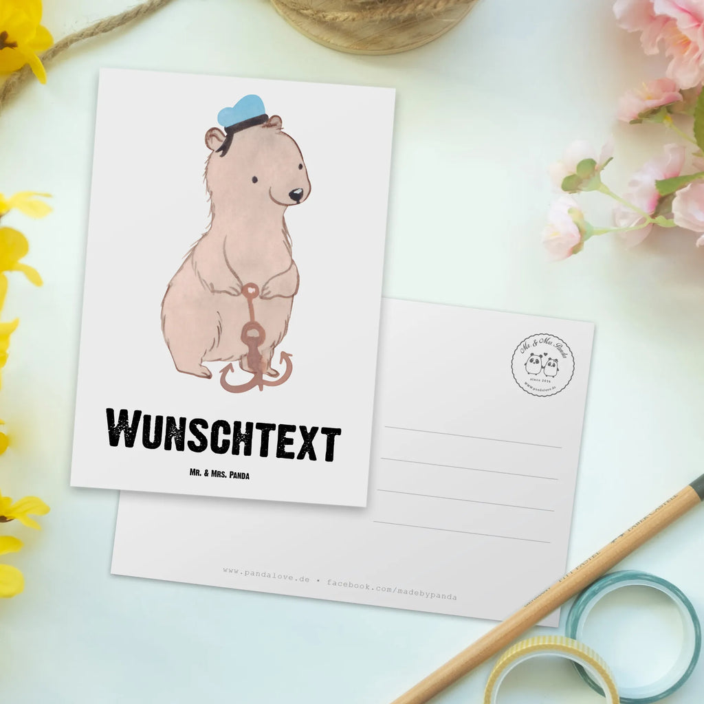 Personalisierte Postkarte Matrosin Herz Einladung mit Namen, Ansichtskarte mit Wunschtext, Postkarte personalisierbar, Postkarte mit Namen, Geschenkkarte mit Namen, Ansichtskarte mit Namen, Postkarte bedrucken, Postkarte mit Wunschtext, Karte mit Wunschtext, Karte mit Namen, Grußkarte mit Wunschtext, Geschenkkarte mit Wunschtext, Grußkarte mit Namen, Einladung mit Wunschtext, Beruf, Ausbildung, Jubiläum, Abschied, Rente, Kollege, Kollegin, Geschenk, Schenken, Arbeitskollege, Mitarbeiter, Firma, Danke, Dankeschön, Matrosin, Schiffsmechanikerin, Schiff, Seeleute