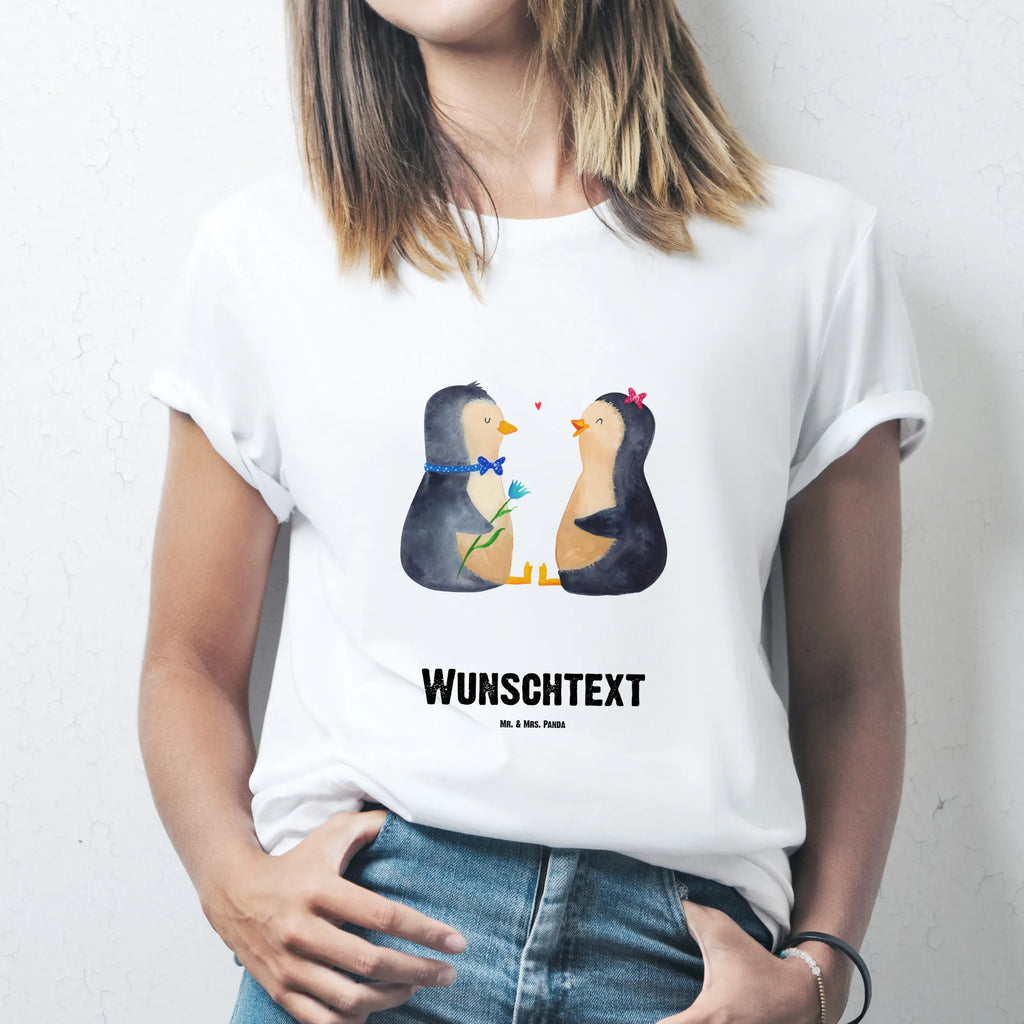 Rozmiar L Personalizowana koszulka Pingwin para T-Shirt Personalisiert, Bedrucken, T-Shirt mit Namen, T-Shirt mit Aufruck, Wunschtext, Pinguin, Große Liebe, Traumpaar, Liebesbeweis, Hochzeitstag, Pinguine, Jahrestag, Verlobung, Liebe, Liebesgeschenk, Hochzeitsgeschenk, Liebespaar, Hochzeit