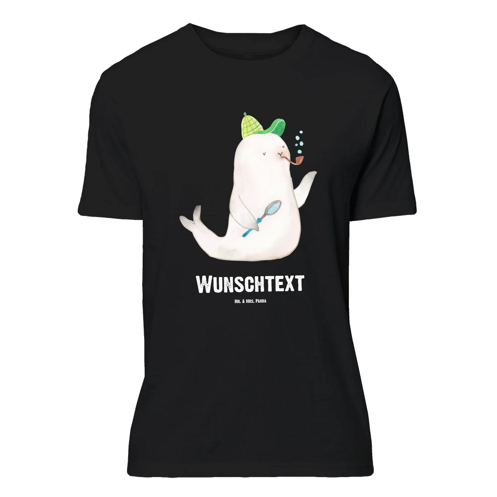 Personalisiertes T-Shirt Robbe Sherlock T-Shirt Personalisiert, Wunschtext, Bedrucken, T-Shirt mit Namen, T-Shirt mit Aufruck, Lustige Sprüche, Gute Laune, Tiere, Tiermotive