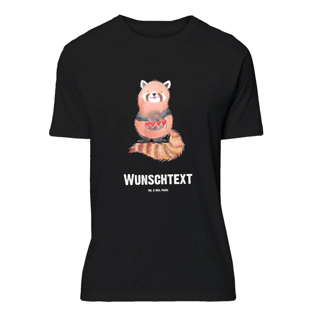 Rozmiar L Personalizowana koszulka Czerwony Panda T-Shirt mit Namen, Bedrucken, T-Shirt mit Aufruck, T-Shirt Personalisiert, Wunschtext, Lustige Sprüche, Gute Laune, Tiere, Tiermotive, Herz, Lieblingsmensch, Liebling, Rot, Liebe, Panda