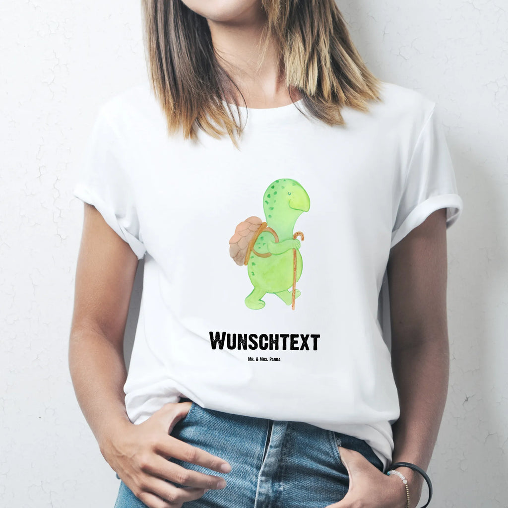 Rozmiar L Personalizowana koszulka żółw Wędrowiec T-Shirt mit Namen, Wunschtext, T-Shirt mit Aufruck, T-Shirt Personalisiert, Bedrucken, Schildkröte, Schildkröten, Motivation, Neuanfang, Motivationsspruch, Motivationssprüche