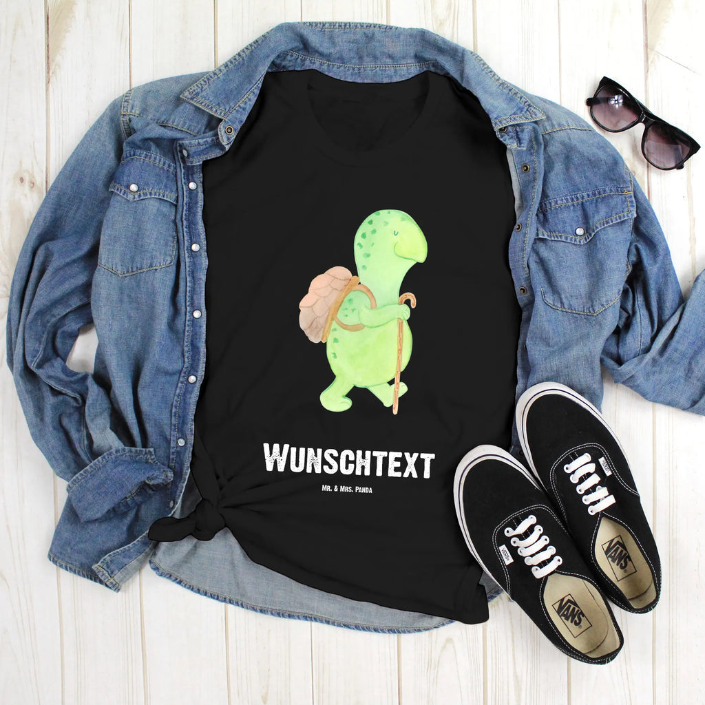 Rozmiar L Personalizowana koszulka żółw Wędrowiec T-Shirt mit Namen, Wunschtext, T-Shirt mit Aufruck, T-Shirt Personalisiert, Bedrucken, Schildkröte, Schildkröten, Motivation, Neuanfang, Motivationsspruch, Motivationssprüche