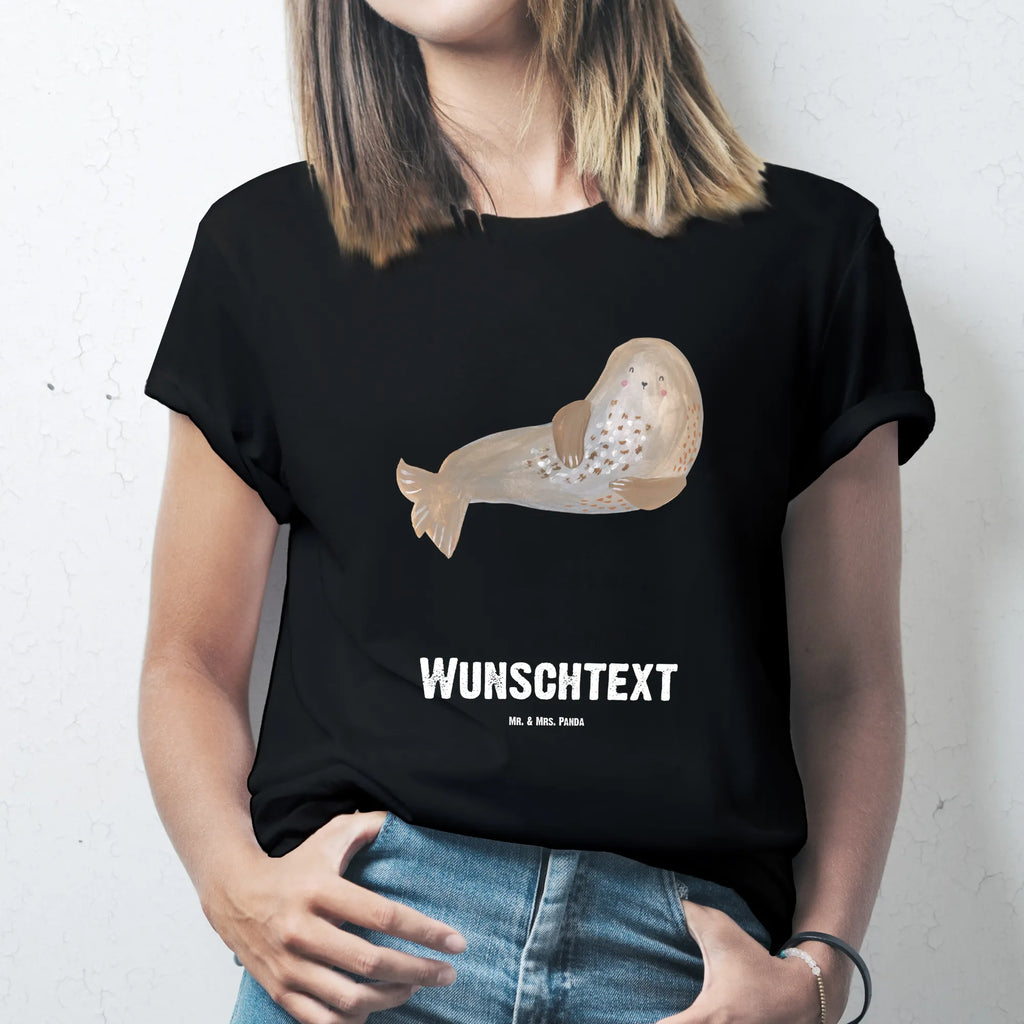 Personalised T-Shirt seal Laugh T-Shirt mit Namen, Bedrucken, Wunschtext, T-Shirt Personalisiert, T-Shirt mit Aufruck, Lustige Sprüche, Gute Laune, Tiere, Tiermotive, Strand, Meerestier, Robben, Ostsee, Robbe, Seehund, Nordsee