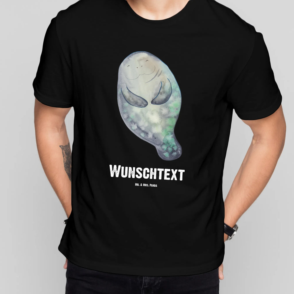 Rozmiar L Personalizowana koszulka morska krowa Szczęśliwy Bedrucken, T-Shirt Personalisiert, Wunschtext, T-Shirt mit Aufruck, T-Shirt mit Namen, Meer, Meerestiere, Urlaub, Seekuh, Selbstliebe, Achtsamkeit, Respekt, Neustart, Neuanfang, Seekühe, Zufrieden, Liebeskummer, Freundin