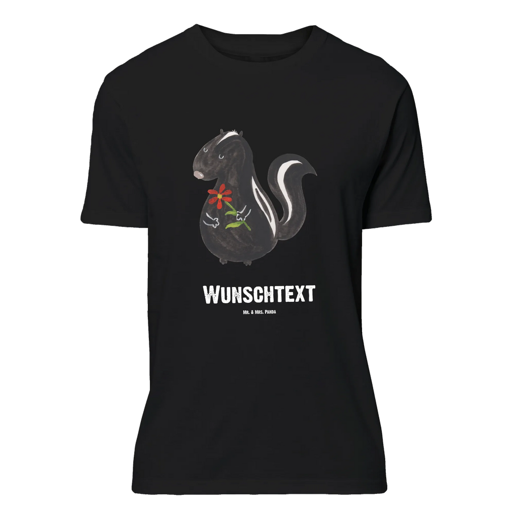 Personalisiertes T-Shirt Stinktier Blume Wunschtext, T-Shirt Personalisiert, T-Shirt mit Namen, Bedrucken, T-Shirt mit Aufruck, Stinktier, Skunk, Dreams, Träume, Wildtier, Stinker, Tagträumer, Stinki, Raubtier, Verträumt