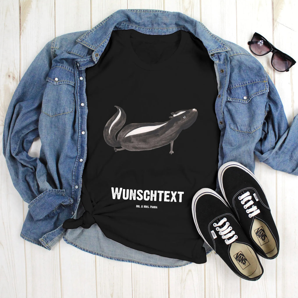Personalised T-Shirt skunk yoga Bedrucken, T-Shirt mit Aufruck, T-Shirt Personalisiert, T-Shirt mit Namen, Wunschtext, Stinktier, Skunk, Stinker, Wildtier, Lache, Namaste, Stinki, Raubtier, Lebe, Liebe, Yoga