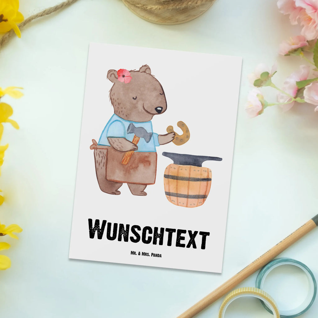 Personalisierte Postkarte Schmiedin mit Herz Grußkarte mit Namen, Grußkarte mit Wunschtext, Postkarte personalisierbar, Ansichtskarte mit Namen, Postkarte mit Namen, Einladung mit Wunschtext, Karte mit Namen, Geschenkkarte mit Wunschtext, Postkarte bedrucken, Geschenkkarte mit Namen, Ansichtskarte mit Wunschtext, Karte mit Wunschtext, Postkarte mit Wunschtext, Einladung mit Namen, Beruf, Ausbildung, Jubiläum, Abschied, Rente, Kollege, Kollegin, Geschenk, Schenken, Arbeitskollege, Mitarbeiter, Firma, Danke, Dankeschön