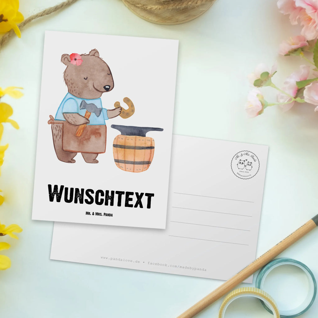 Personalisierte Postkarte Schmiedin mit Herz Grußkarte mit Namen, Grußkarte mit Wunschtext, Postkarte personalisierbar, Ansichtskarte mit Namen, Postkarte mit Namen, Einladung mit Wunschtext, Karte mit Namen, Geschenkkarte mit Wunschtext, Postkarte bedrucken, Geschenkkarte mit Namen, Ansichtskarte mit Wunschtext, Karte mit Wunschtext, Postkarte mit Wunschtext, Einladung mit Namen, Beruf, Ausbildung, Jubiläum, Abschied, Rente, Kollege, Kollegin, Geschenk, Schenken, Arbeitskollege, Mitarbeiter, Firma, Danke, Dankeschön