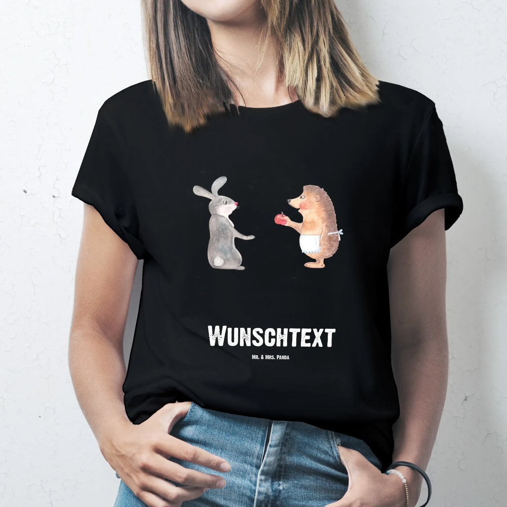 Personalised T-Shirt Hare Hedgehog Bedrucken, T-Shirt Personalisiert, T-Shirt mit Namen, T-Shirt mit Aufruck, Wunschtext, Tiere, Gute Laune, Tiermotive, Lustige Sprüche, Spruch Romantisch, Herzschmerz, Igel, Trösten, Liebe Spruch, Hase, Igel und Hase, Trennungsschmerz, Liebeskummer Geschenk
