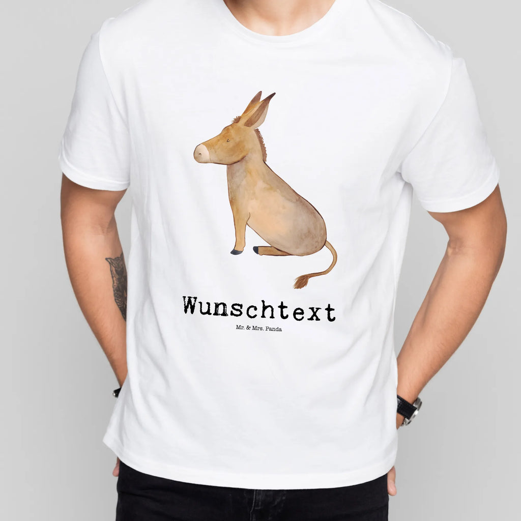 Rozmiar L Personalizowana koszulka Osioł T-Shirt Personalisiert, Wunschtext, T-Shirt mit Aufruck, T-Shirt mit Namen, Bedrucken, Lustige Sprüche, Gute Laune, Tiere, Tiermotive, Zuversicht, Erfolg, Esel, Mut, Weisheit, Positive Gedanken, Ziel, Tapferkeit, Lebensglück, Lebensmut, Lebensziel