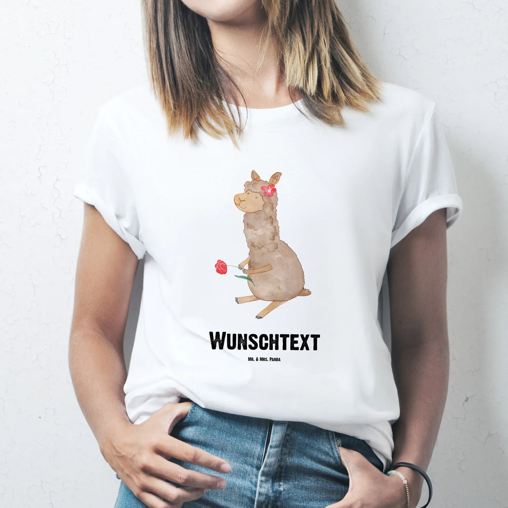 Personalised T-Shirt alpaca flower T-Shirt mit Aufruck, Wunschtext, T-Shirt mit Namen, Bedrucken, T-Shirt Personalisiert, Alpaka, Lama, Lamas, Alpaka Witz, Alpaka Geschenk, Alpaka Dekor, Alpaka Dekoration, Motiv Alpaka, Blume, Alpaka Zitat, Alpaka Spruch