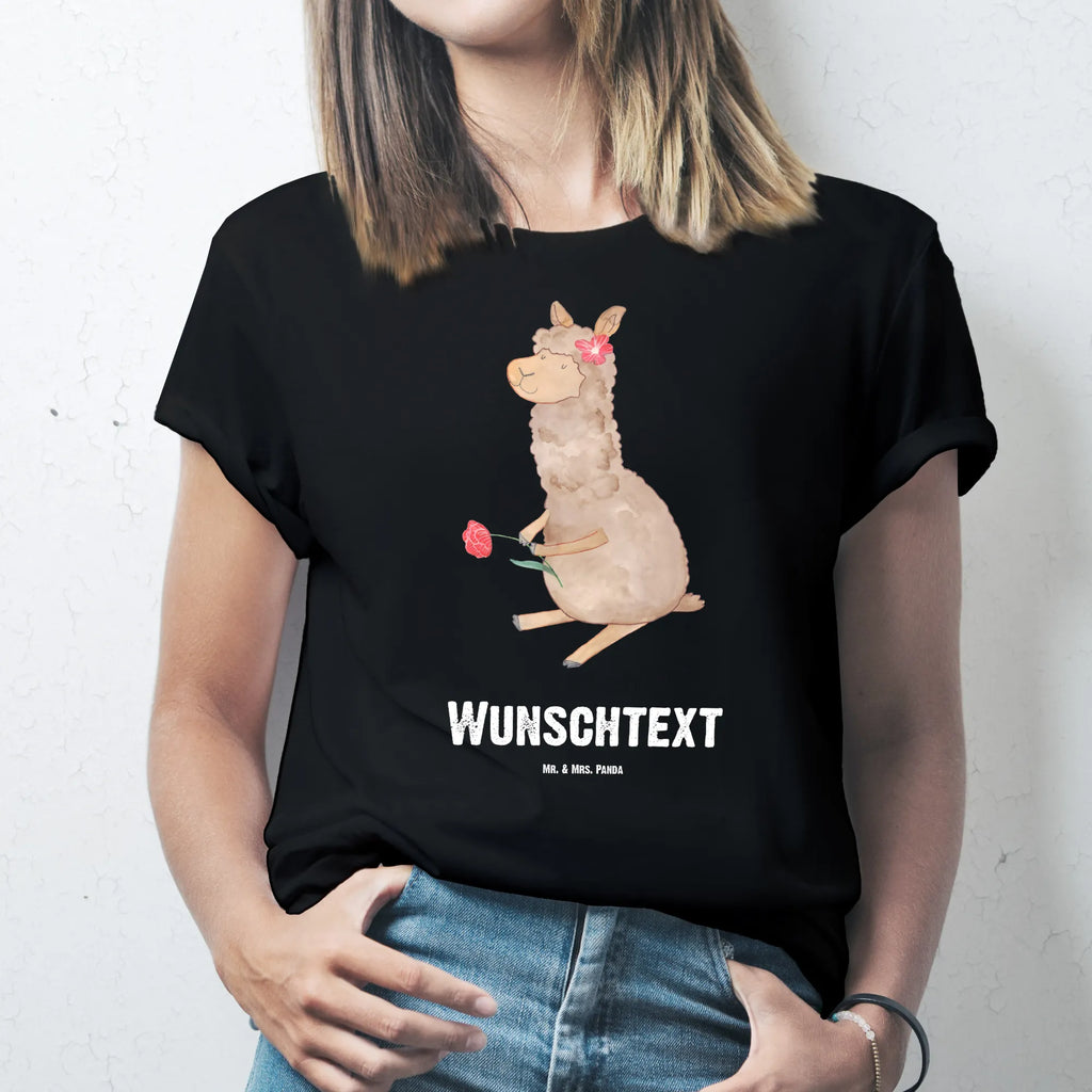 Personalised T-Shirt alpaca flower T-Shirt mit Aufruck, Wunschtext, T-Shirt mit Namen, Bedrucken, T-Shirt Personalisiert, Alpaka, Lama, Lamas, Alpaka Witz, Alpaka Geschenk, Alpaka Dekor, Alpaka Dekoration, Motiv Alpaka, Blume, Alpaka Zitat, Alpaka Spruch