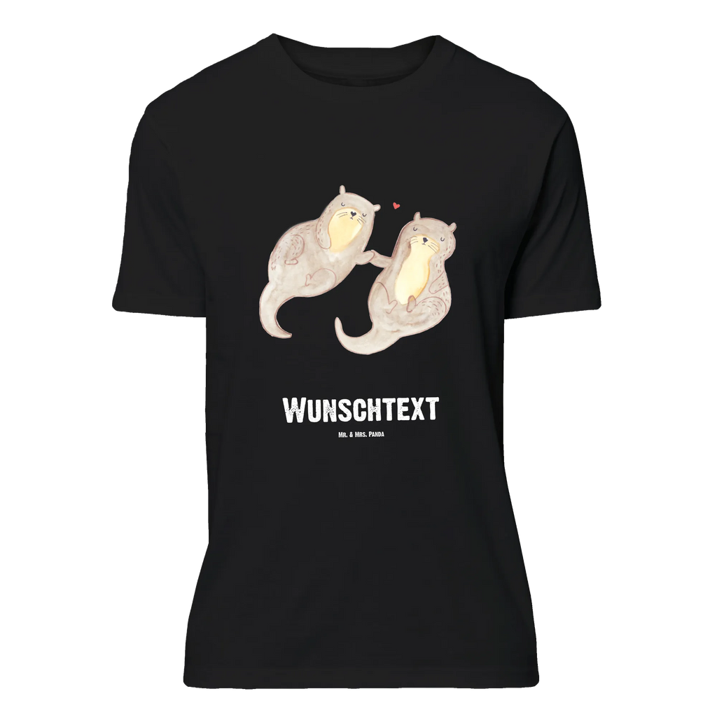 Rozmiar L Personalizowana koszulka wydra trzymać się za ręce T-Shirt Personalisiert, Wunschtext, Bedrucken, T-Shirt mit Aufruck, T-Shirt mit Namen, Fischotter, Seeotter, Otter, Otter Seeotter See Otter