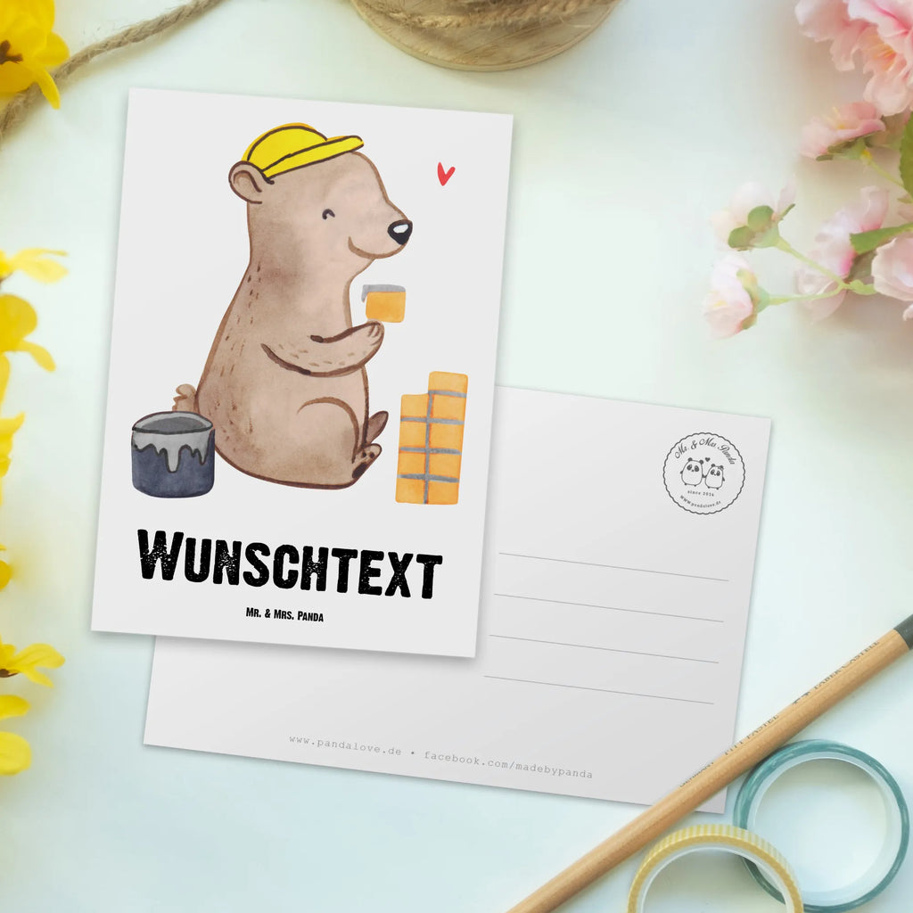 Personalisierte Postkarte Maurer mit Herz Postkarte mit Namen, Geschenkkarte mit Namen, Einladung mit Wunschtext, Postkarte bedrucken, Grußkarte mit Namen, Karte mit Namen, Karte mit Wunschtext, Grußkarte mit Wunschtext, Ansichtskarte mit Wunschtext, Geschenkkarte mit Wunschtext, Einladung mit Namen, Ansichtskarte mit Namen, Postkarte mit Wunschtext, Postkarte personalisierbar, Beruf, Ausbildung, Jubiläum, Abschied, Rente, Kollege, Kollegin, Geschenk, Schenken, Arbeitskollege, Mitarbeiter, Firma, Danke, Dankeschön, Maurer, Maurerbetrieb, Handwerker, Gesellenprüfung, Maurermeister
