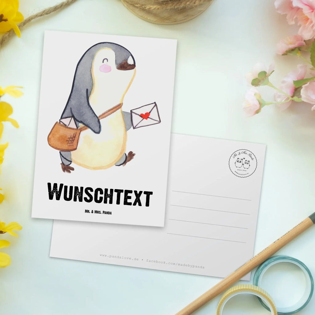 Personalisierte Postkarte Postbote mit Herz Einladung mit Namen, Ansichtskarte mit Wunschtext, Grußkarte mit Wunschtext, Einladung mit Wunschtext, Ansichtskarte mit Namen, Karte mit Namen, Postkarte Personalisierbar, Geschenkkarte mit Namen, Grußkarte mit Namen, Geschenkkarte mit Wunschtext, Postkarte Bedrucken, Karte mit Wunschtext, Postkarte mit Wunschtext, Postkarte mit Namen, Jubiläum, Danke, Kollegin, Arbeitskollege, Mitarbeiter, Firma, Rente, Kollege, Schenken, Beruf, Abschied, Ausbildung, Geschenk, Dankeschön, Briefträger, Briefzusteller, Postler, Postbote